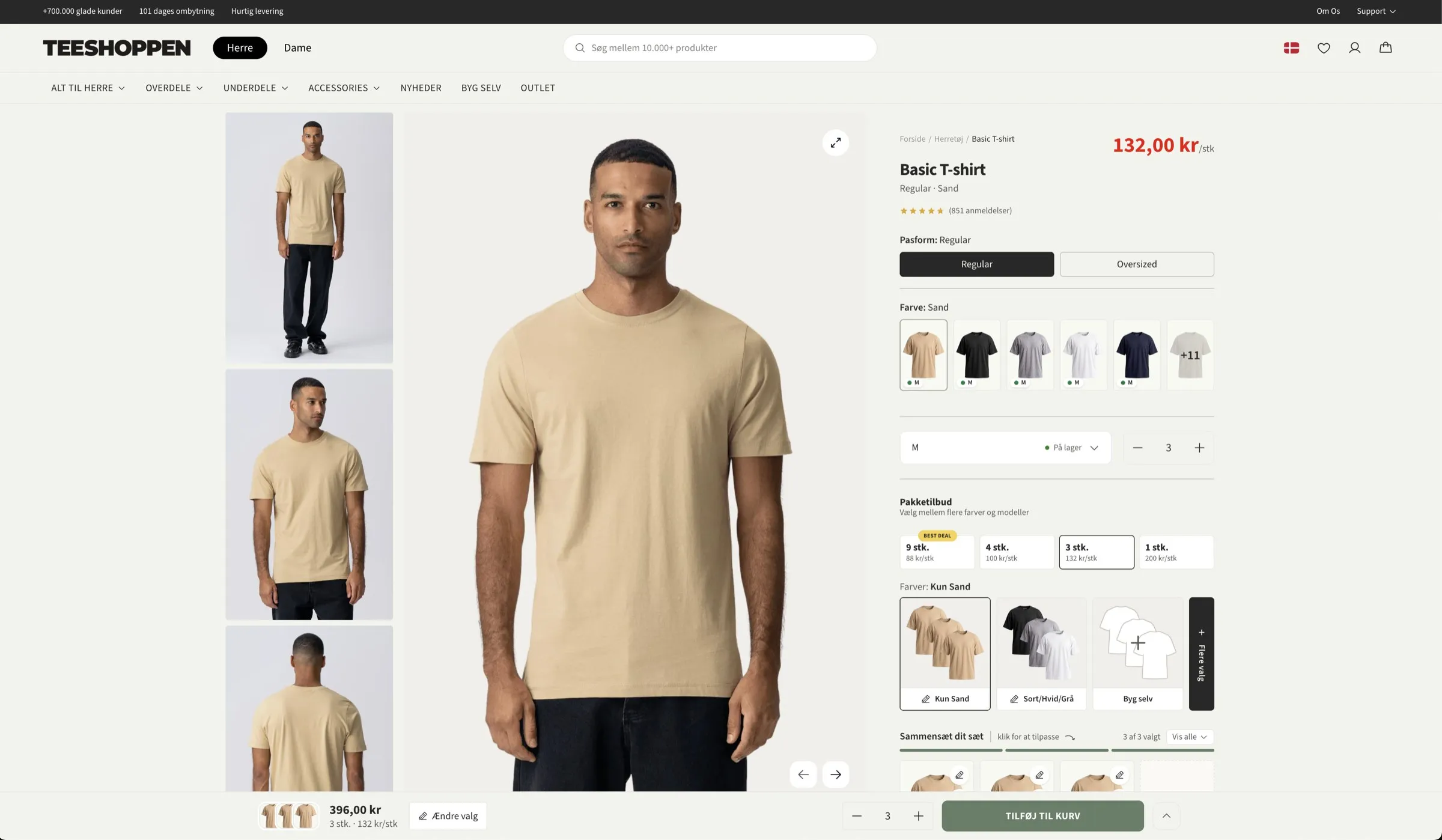 Teeshoppen: Pakketilbud og byg selv